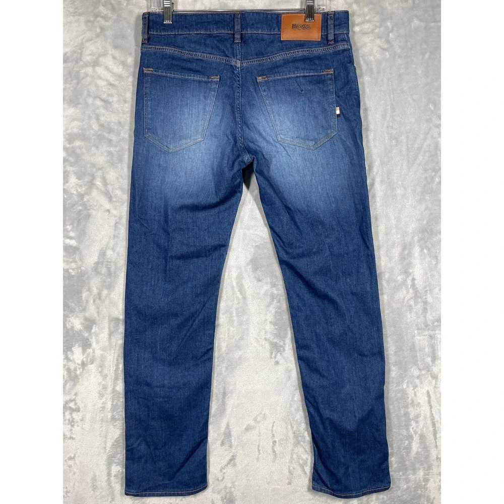 BOSS Hugo Boss Maine Regular Fit Jeans Dark Blue Cashmere Touch Denim 32x30